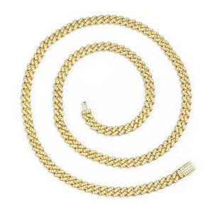 Unisex Rhodium Plated 18k <b>Solid</b> <b>Gold</b> Geometric Cuban Link Bracelet Natural Stone Wedding Jewelry Alloy - Product Image 2