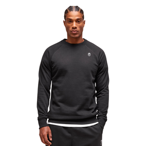 Sweat-shirt noir slim fit pour homme, en molleton premium, col rond, style décontracté, streetwear, pour tous les jours - Product Image 1