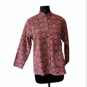 Veste ethnique matelassée imprimée à manches longues pour homme, en pur coton indien, réversible, imprimée à la main, style boutique - Product Image 1