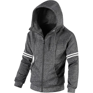 เสื้อสเวตเชิ้ตมีฮู้ดซิปสำหรับผู้ชาย เสื้อแจ็คเก็ตมีฮู้ดผ้าฟลีซอุ่นสบาย สวมใส่สบายๆ สไตล์ทันสมัย - Product Image 1