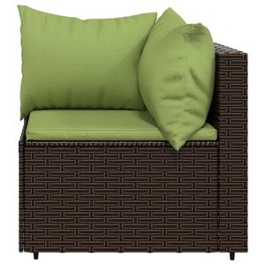 Sofá Esquinero de Jardín Ajustable de Mimbre Sintético Marrón, Sofá Mediano para Patio con Asientos Cómodos - Product Image 5