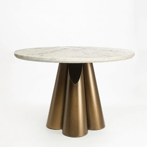 Modern Dining Tables With <b>Marble</b> <b>Top</b>, Luxury Dining Table Space Saving Oval Shape Dining Table Metal Base Dining Table - Product Image 6