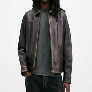 Chaquetas de Cuero Nuevas de Invierno Personalizadas 100% para Hombre, Chaqueta de Cuero Genuino Original de Alta Calidad 100% - Product Image 4