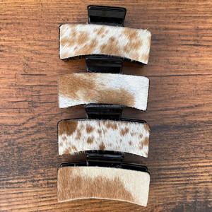 Nouveau cuir véritable cheveux griffe Western cuir de vachette pinces à cheveux en cuir personnalisé cheveux Barrette femmes cadeaux Cowgirl griffe Clips - Product Image 5