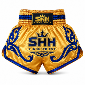 Pantalones Cortos de Muay Thai Personalizados SHH para Hombre, Pantalones Cortos de Kickboxing de Satén, Logotipo Personalizado, Ropa de Entrenamiento de Artes Marciales, Fabricante - Product Image 1