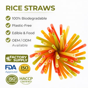 Pailles en riz blanc pour boire, meilleur choix, biodégradables, écologiques, pailles à boire, Ecostraws, Vietnam, boîte en carton, usine du Vietnam - Product Image 1