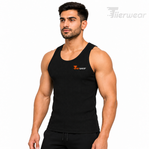 High Quality Custom Men's Summer Gym Fit Tank <b>Top</b> Wholesale Active Wear for Workout and Running <b>Black</b> Fitness Blank <b>Top</b> - Product Image 2