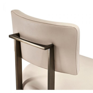 Chaise de salle à manger rembourrée moderne avec structure en métal, assise et dossier en tissu, design contemporain pour l'ameublement de la maison - Product Image 4