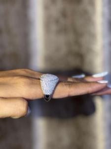 Luxury Iced Heart Moissanite <b>Ring</b> Micro Pave Sparkling <b>Statement</b> <b>Ring</b> For Women Hip Hop Jewelry Gift - Product Image 2