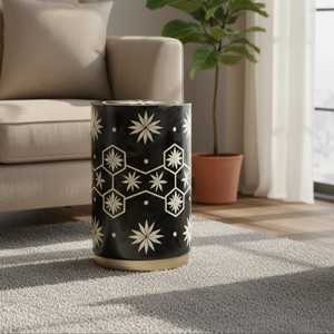 Belladec Best Design Modern Antique Bone Inlay <b>Side</b> <b>Table</b> Striped Pattern <b>Black</b> Stool Bedroom Use Handcrafted Living Room - Product Image 2
