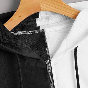 Sweat à capuche décontracté d'hiver à épaules tombantes avec fermeture éclair, prix de gros, haute qualité pour femmes adultes, service OEM - Product Image 2