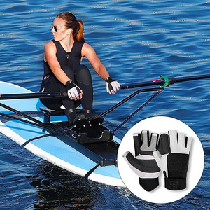 Gants de kayak professionnels à demi-doigts avec paumes renforcées en Amara, gants de navigation pour la plongée, le jet-ski, la navigation de plaisance et le ski nautique - Product Image 5