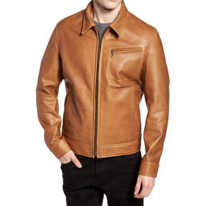 Chaqueta de Cuero de Diseño Personalizado con Cuello Camisero, Chaqueta de Cuero para Hombre, Chaqueta de Cuero para Hombre Estilo Urbano - Product Image 1