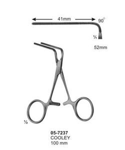 Pinza Cooley Angulada de 90° de 100 mm, Pinza Hemostática Vascular de Acero Inoxidable Quirúrgico, Reutilizable, OEM, ODM - Product Image 1