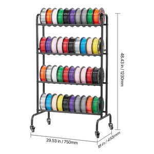 Scaffale di Stoccaggio a 4 Ripiani per Filamenti di Stampanti 3D, Robusto, con Ruote per Bobine di Filamento - Product Image 2