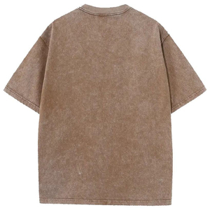 เสื้อยืดโอเวอร์ไซส์สไตล์วินเทจผ้าฝ้ายแท้ 100% หนานุ่ม ซักแบบ Stone Washed พิมพ์ลาย DTG แบบกำหนดเอง ล้างสีแบบ Acid Wash สไตล์สตรีทแวร์ ฮิปฮอป - Product Image 2