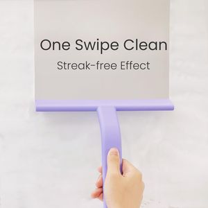 Tergivetro doccia in silicone monopezzo con gancio integrato per appendere facilmente, ideale per finestre, porte e specchi domestici - Product Image 5