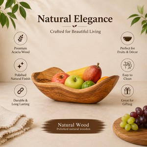 Frutero de Madera de Acacia Premium, Hecho a Mano, Decorativo, Ecológico, Centro de Mesa para Cocina o Comedor - Product Image 5