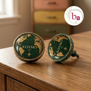 Ba Kosmo Globe Bronze Cabinet <b>Knobs</b> Round Modern Eco-Friendly Dresser Handle Durable Furniture Hardware for Living Room & Gym - Product Image 1