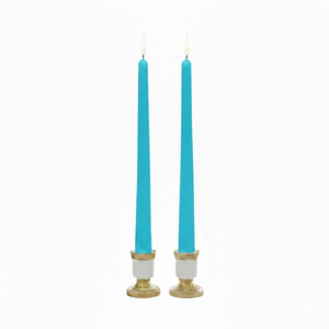 Ensemble de bougies coniques sans fumée en cire de paraffine faites à la main de qualité supérieure, 2 bleu caribéen pour salons, décorations de Noël, d'Halloween et de fêtes - Product Image 3