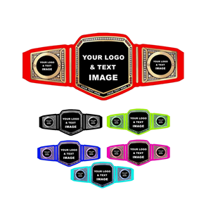 Custom Championship Leather <b>Belt</b> Gold Black Metal Plate Logo Front Unisex Adult <b>Wrestling</b> Durable Digital Print Sports Sports - Product Image 3