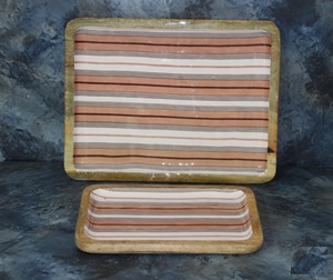 Bandeja de madera con diseño moderno y estampado en esmalte, bandeja de madera, bandeja de esmalte, bandeja estampada a un precio muy competitivo - Product Image 2