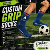 Chaussettes de football personnalisées à forte valeur ajoutée Chaussettes à prise en main d'usine Chaussettes antidérapantes