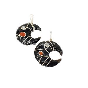 จี้หินจันทราสีรุ้งโอปอล Aura ห่อด้วยลวดหินบำบัดเรกิสำหรับเครื่องประดับทางจิตวิญญาณทำให้อัญมณีฮวงจุ้ยเป็นจำนวนมาก - Product Image 3