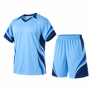 Ensemble uniforme de lacrosse d'hiver pour hommes, manches courtes, col en V, short, séchage rapide, respirant, 100% polyester, prix de gros - Product Image 1