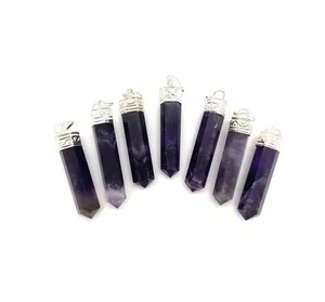 Collier Pendentif en Améthyste Naturelle en Gros, Pointe de Cristal, Pierre de Guérison en Quartz, Chaîne Plaqué Argent, Bijou Reiki Chakra, Cadeau - Product Image 4