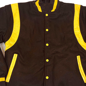 แจ็คเก็ตวาร์ซิตี้สีน้ำตาลช็อกโกแลต ทำจากผ้าขนสัตว์ ปักโลโก้กรีกตามสั่ง แจ็คเก็ตเลตเตอร์แมนสำหรับชมรมนักเรียน ชมรมนักกีฬา เสื้อผ้าสตรีทแวร์ สีตามสั่ง - Product Image 3