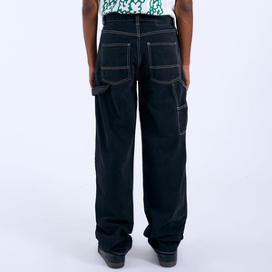 Jeans Holgados Vintage para Hombre, Estilo Casual Urbano, Pierna Recta, Denim Lavado, Cintura Media, Denim Tejido de Alta Calidad, Logotipo Personalizado OEM - Product Image 3