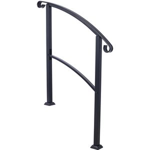 Rampe d'escalier extérieure en fer forgé blanc pour 1 à 3 marches – Dispositif d'aide pour porche avant flexible - Product Image 6