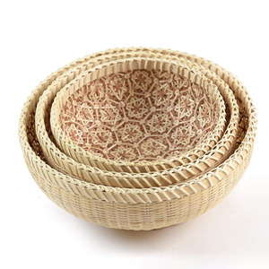 Paniers à fruits en bambou naturel et osier, 100% écologiques, faits à la main, nouveaux designs fabriqués au Vietnam - Product Image 5