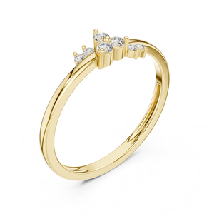 Anillo de Diamantes de Alta Gama para Mujer, Oro Sólido de 14K, Corte Redondo, Claridad SI2, Color E, Regalo para Fiesta - Product Image 5