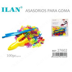 Ganci per elastici Ilan, 100 pezzi, colori assortiti, per realizzare braccialetti - Product Image 3