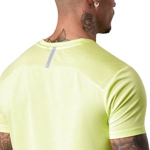 T-shirt de sport pour homme, vert lime clair, col rond, manches courtes, pour entraînement, gym, course à pied, vêtements de sport décontractés - Product Image 5