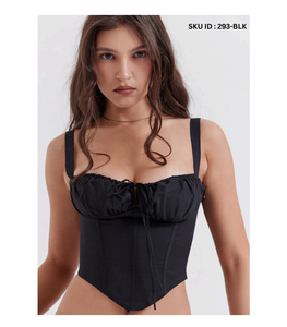 Top Corset con Estampado Asimétrico y Elegante para Mujer, Corte Regular, Cómodo, para Todas las Temporadas, Ideal para Discotecas, Fiestas y Uso Casual - Product Image 1