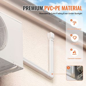 Copertura per Tubi di Condizionatori Mini Split, 3 Pollici di Larghezza, 7,4 Piedi di Lunghezza, Copertura Decorativa in PVC per 2 Condotti Diritti per Uso Domestico - Product Image 6