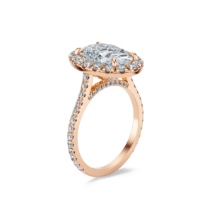 แหวนหมั้นหรูหราสำหรับผู้หญิงจาก Luxeshine Jewellery ทองคำแท้ 14K รูปทรงวงรี เพชรเพาะเลี้ยงสี E น้ำหนัก 4.74 กะรัต รับรองโดย IGI - Product Image 1