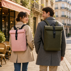 Sac à dos SOREN à fermeture roll-top 20-39L en matériaux recyclés, sac à dos minimaliste pour ordinateur portable avec fermeture à boucle et bretelles - Product Image 2