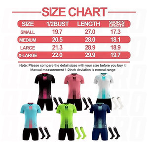 Men's Soccer Jersey and Shorts Quick Dry Youth Team Training Uniform Set with Matching <b>Socks</b> Breathable Athletic Football Kit - Product Image 6