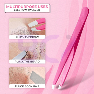 Pinzas de Acero Inoxidable con Punta Inclinada para Mujeres y Hombres, Ligeras, Duraderas y Reutilizables, Ideales para Cejas y Pelo Encarnado - Product Image 5