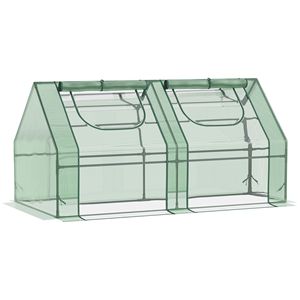 Serra Portatile 6x3x3 per Piccoli Giardini con 2 Coperture in PE/PVC, 2 Finestre Avvolgibili, Ecologica, per Esterni, Casa Calda per Piante Verdi - Product Image 1