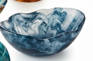 Petit bol de service décoratif octogonal moderne en verre cristal bleu à facettes, centre de table pour la maison, les fêtes, les mariages et les fiançailles - Product Image 5