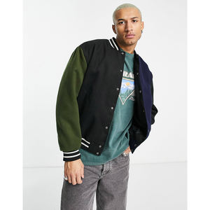 Proveedor de Fábrica de Chaquetas Universitarias OEM, Chaqueta de Béisbol Universitaria Premium de Lona para Invierno, Material de Alta Calidad para Hombre, Venta al Por Mayor - Product Image 1