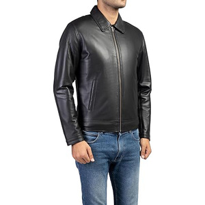 Lightweight <b>Genuine</b> <b>Leather</b> <b>Jacket</b> for <b>Men</b> Winter Outerwear Eco-Friendly Windproof High Street Style Comfortable Fit Breathable - Product Image 4
