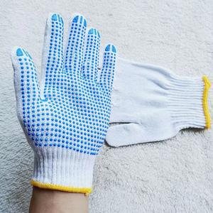 Safety Work Gloves with Anti Slip Grip for Construction Warehouse Factory Industrial <b>PVC</b> Dotted Gloves Cotton Protective Gloves - Product Image 1