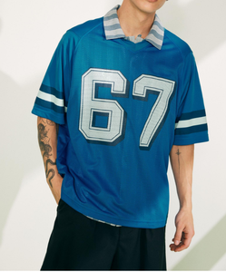 เสื้อยืดสตรีทแวร์ผู้ชาย ผ้าตาข่ายทรงบ็อกซี่ น้ำหนักเบา แฟชั่นฤดูร้อน พิมพ์ลายตัวเลข เสื้อยืดลำลอง คอวี แขนสั้น - Product Image 3