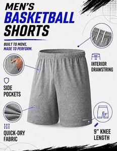 Shorts de basketball pour hommes, séchage rapide, vêtements de sport athlétiques, shorts de basketball en mesh premium, vêtements de sport performants - Product Image 6